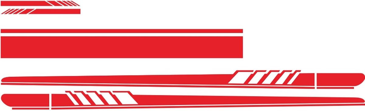 Racing Sticker Set van 5 - Rode Vinyl Stickers - Universele Pasvorm - Voor Auto, SUV en Truck - ShopVlot
