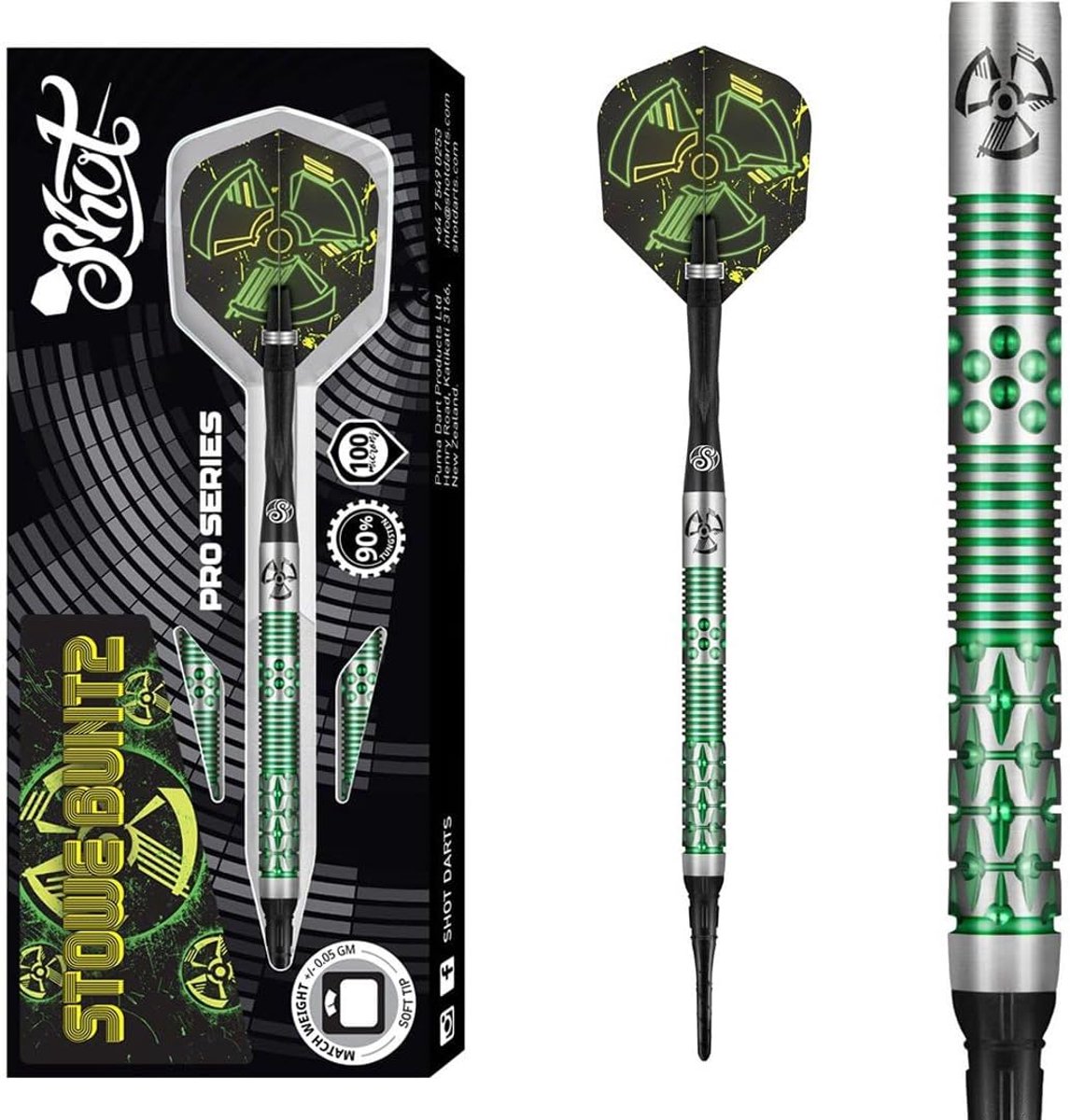 Soft darts 90% - Shot Stowe Buntz 2.0 - verbeterde grip - ideaal voor precisiespel - ShopVlot
