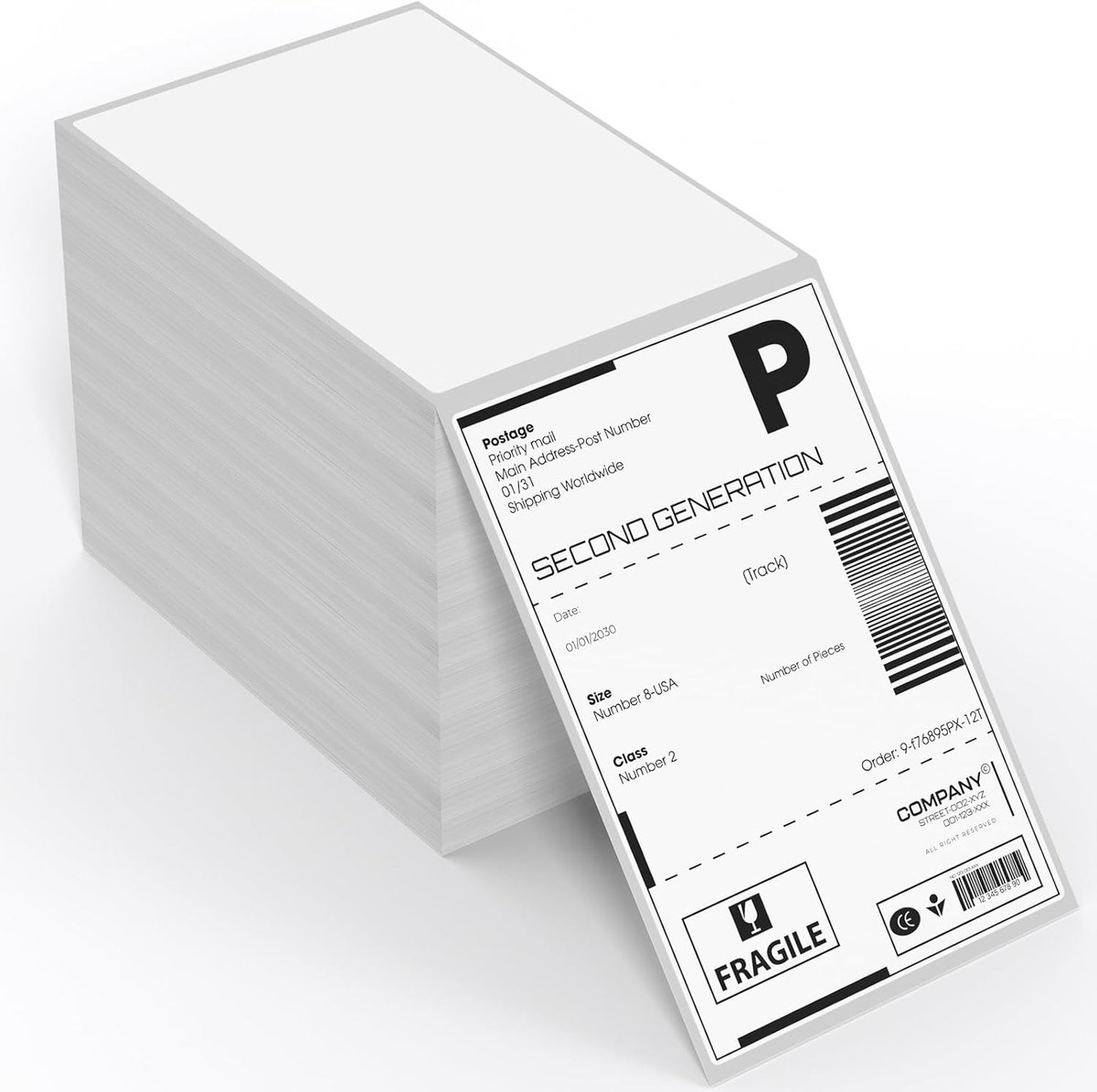 Verzendstickers 102mm x 152mm - Thermische fanfold labels - Waterproof, zelfklevend - Ideaal voor verzenden - ShopVlot