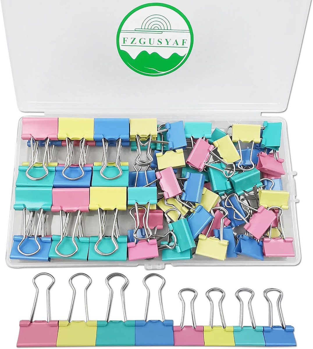 Binderclips 72 stuks - 15mm en 19mm - Metalen clips in vier kleuren - Ideaal voor kantoor en school - ShopVlot