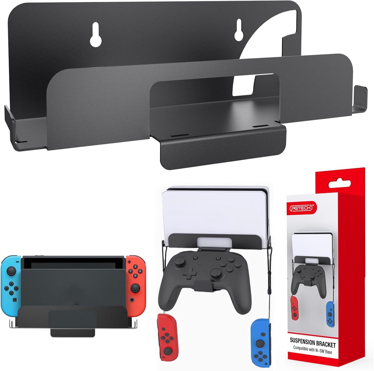 Wandbeugel voor NS Switch en NS Switch OLED - Stalen houder - Robuust en veilig - Makkelijk toegankelijk - ShopVlot