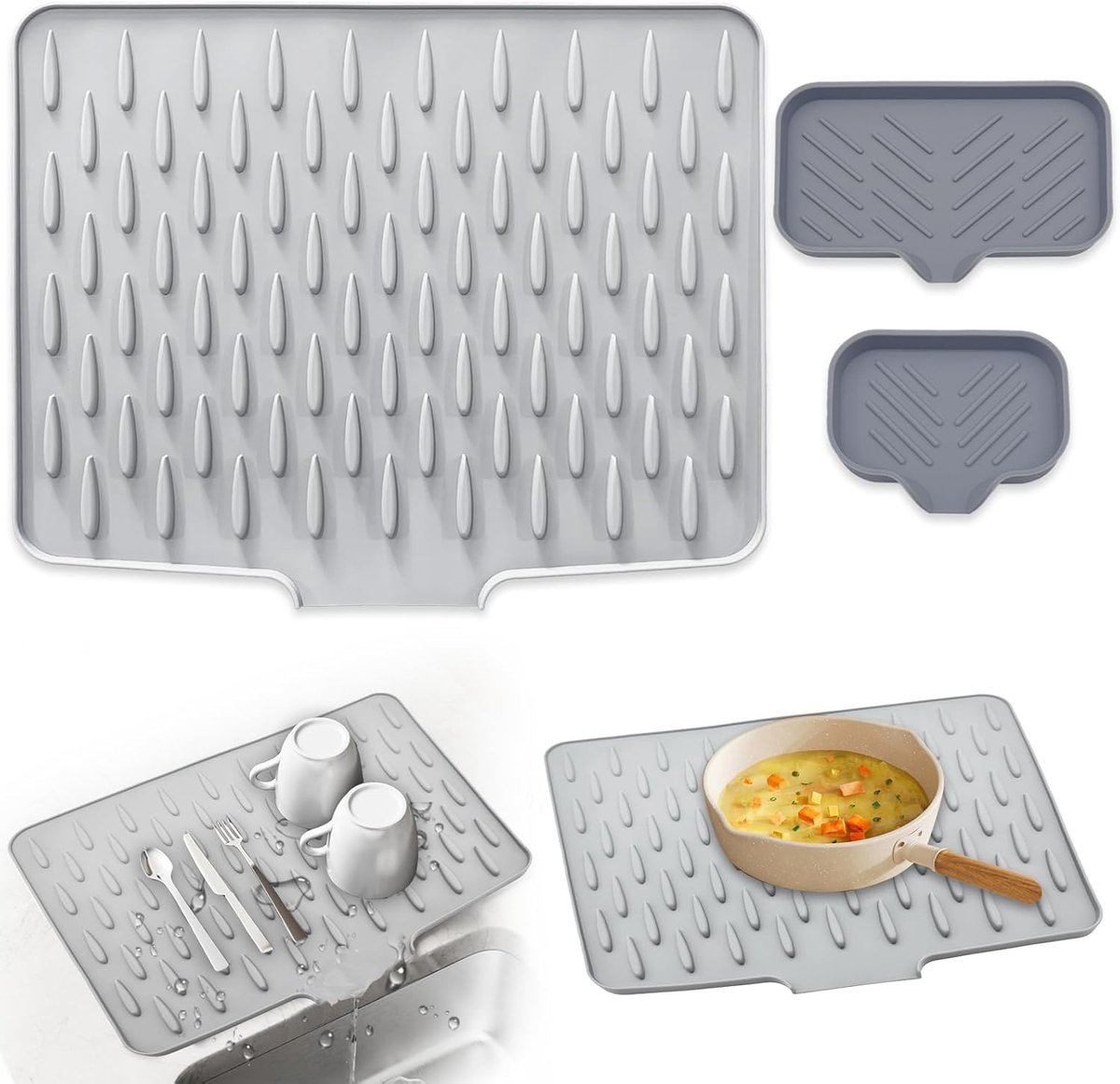 Afwasdruipmat voor Servies - Silicone Droogmat - Lekvrije Werkblad Bescherming - Snelle Droging en Ventilatie - ShopVlot