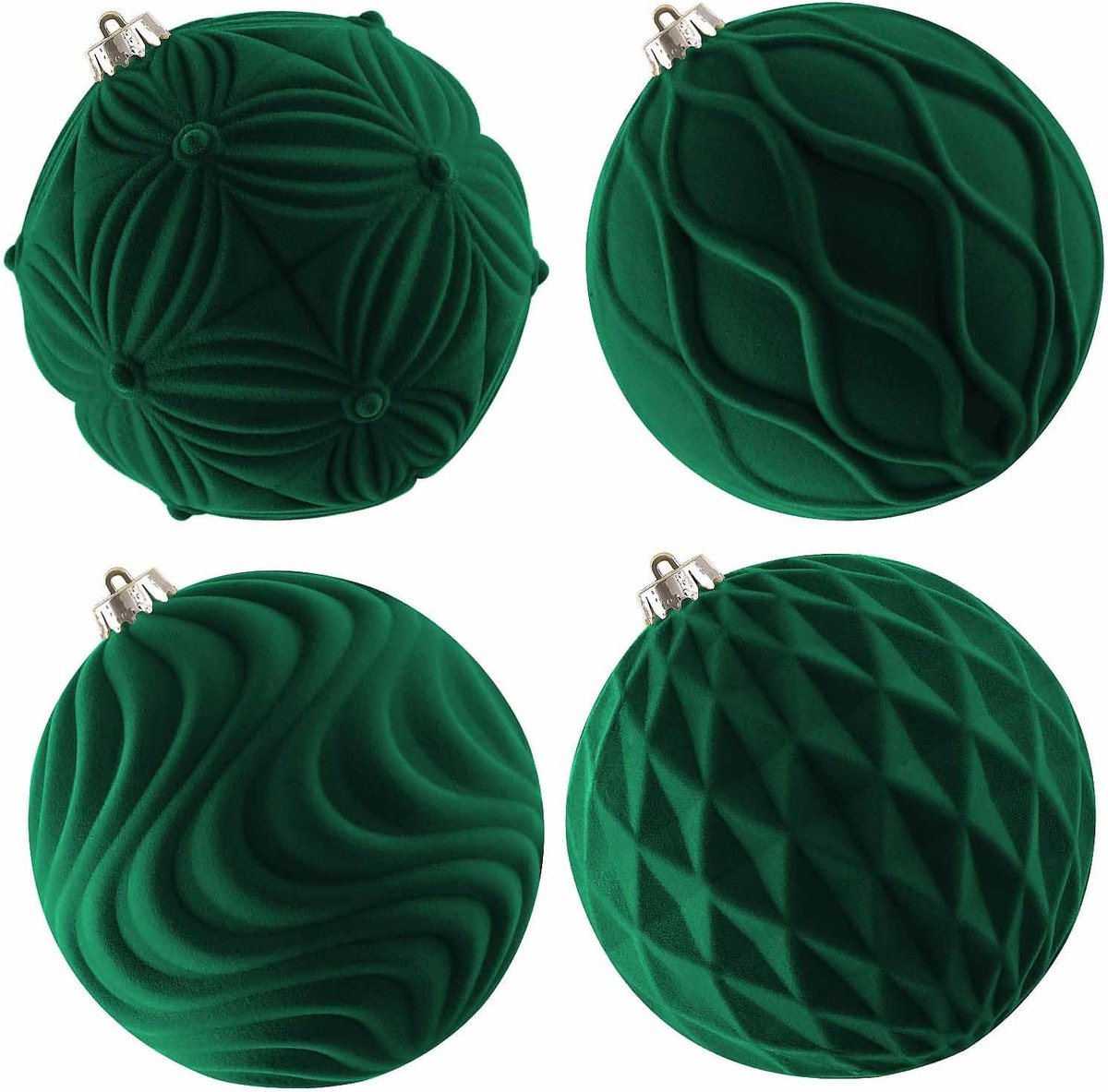 Kerstballen 6 inch - Extra grote fluwelen kerstdecoraties - Schokbestendig plastic - Tijdloze charme voor uw kerstboom - ShopVlot