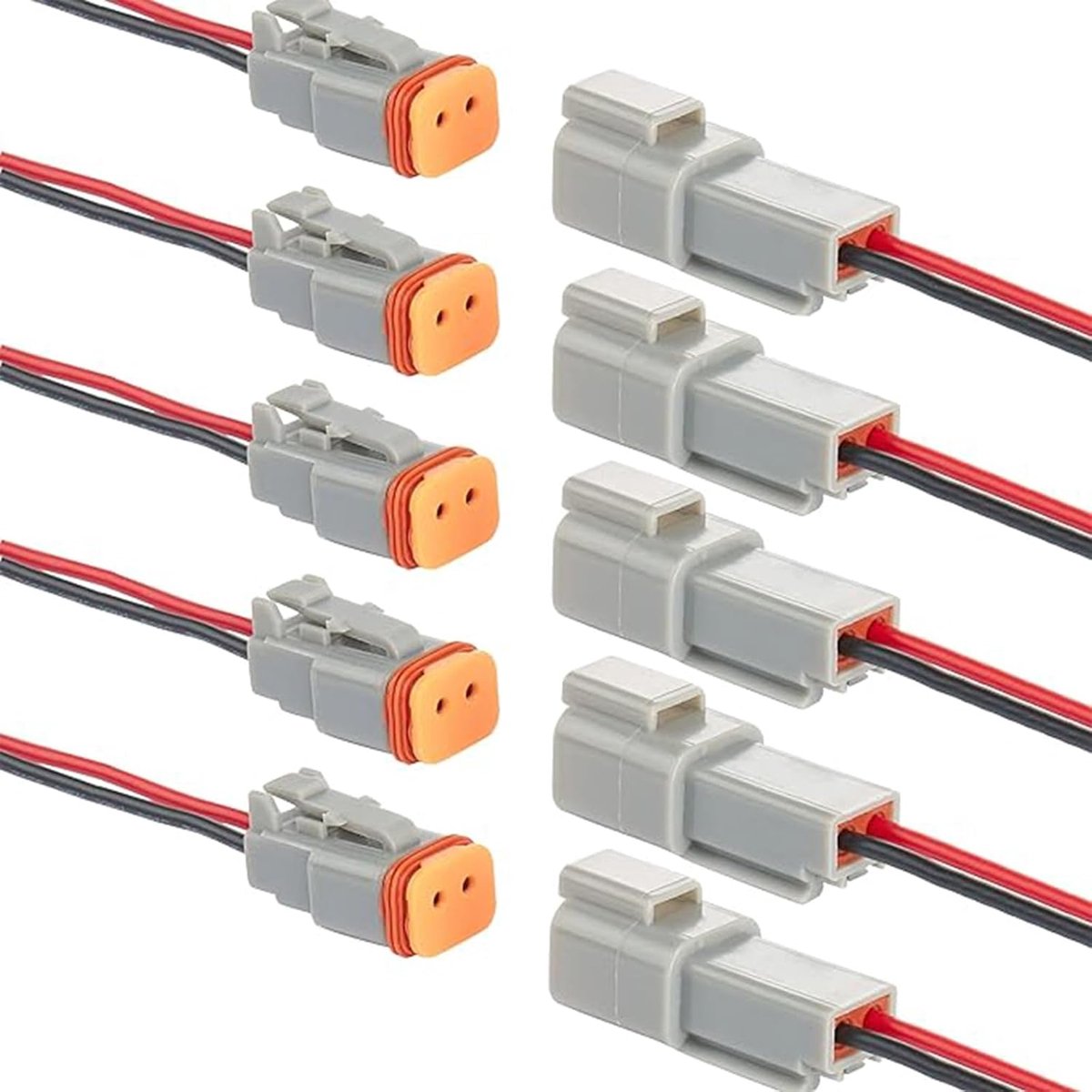 DT Plug Connectoren 2-Pin - Waterdicht - Met 10 cm 18 AWG Kabel - Voor Auto, Motor, Vrachtwagen - ShopVlot