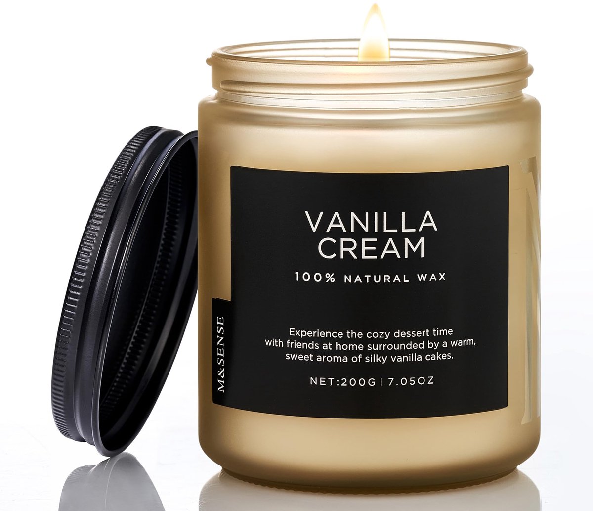 Geurkaars 200g - Vanille Crème - Sterk geurend - Ontspanning en stressverlichting - ShopVlot