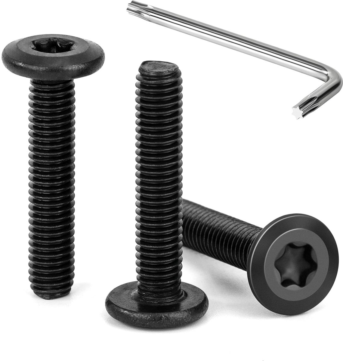Flat head schroeven M5 x 25 mm - Torx, zwart, roestvrij staal - Hoge sterkte en corrosiebestendig - ShopVlot