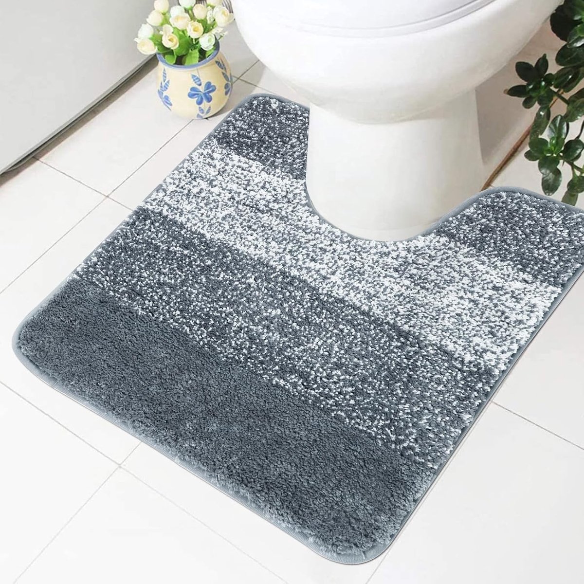 Badmat met wc-uitsparing - wasbaar - antislip - ideaal voor badkamer en toilet - ShopVlot