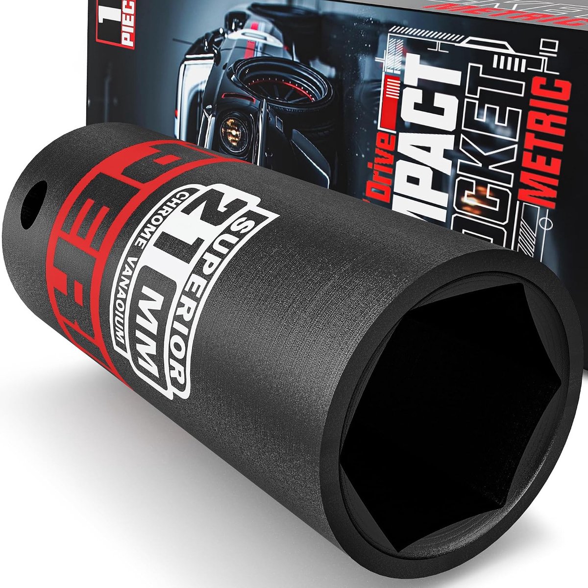 Diepe impact doppen 21mm - chrome vanadium staal - lasergeëtste maatvoering - ideaal voor autoreparatie - ShopVlot