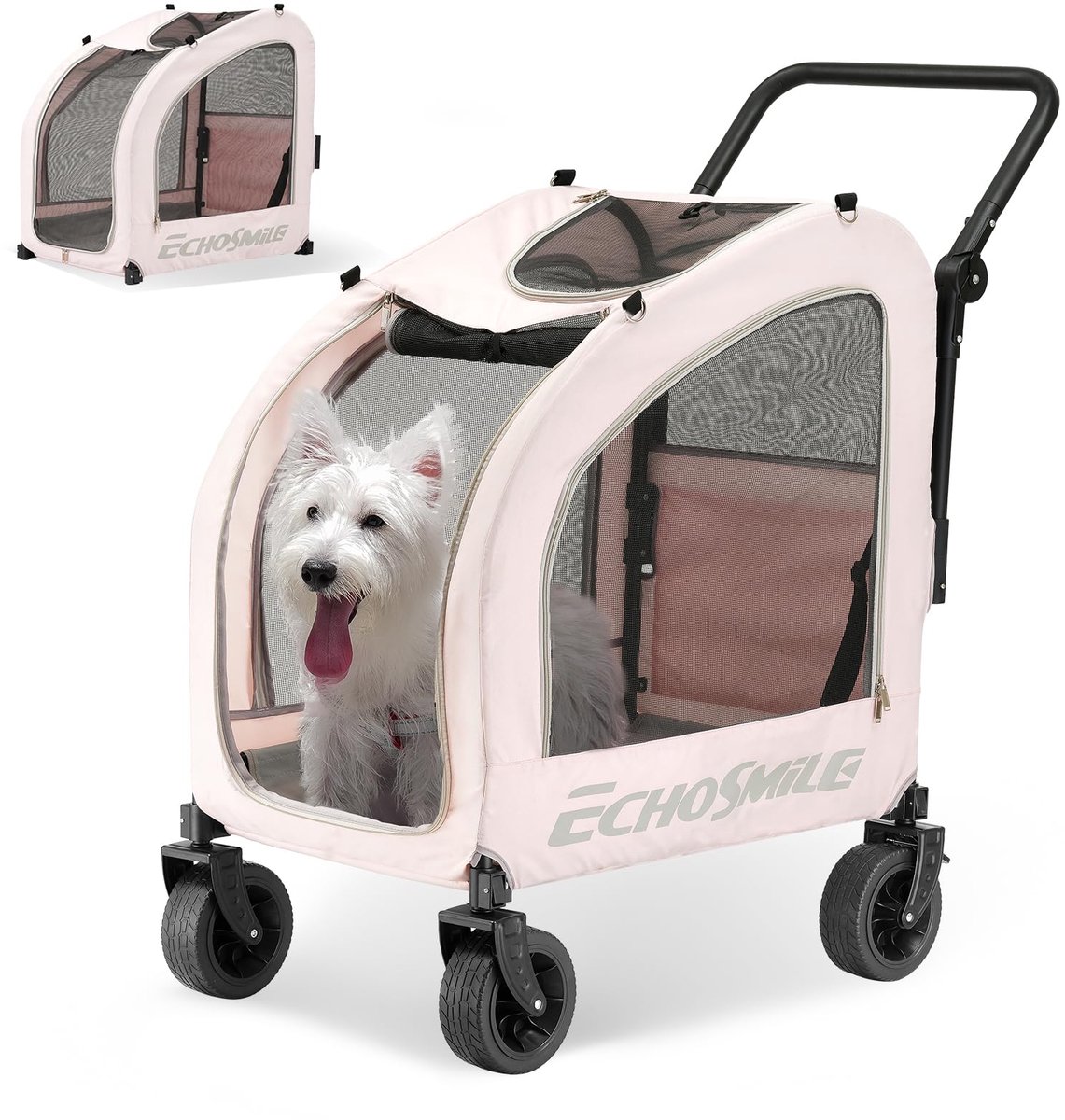 Hondenwagen 068 - Roze - Lichtgewicht - Ideaal voor uitjes met je hond - ShopVlot