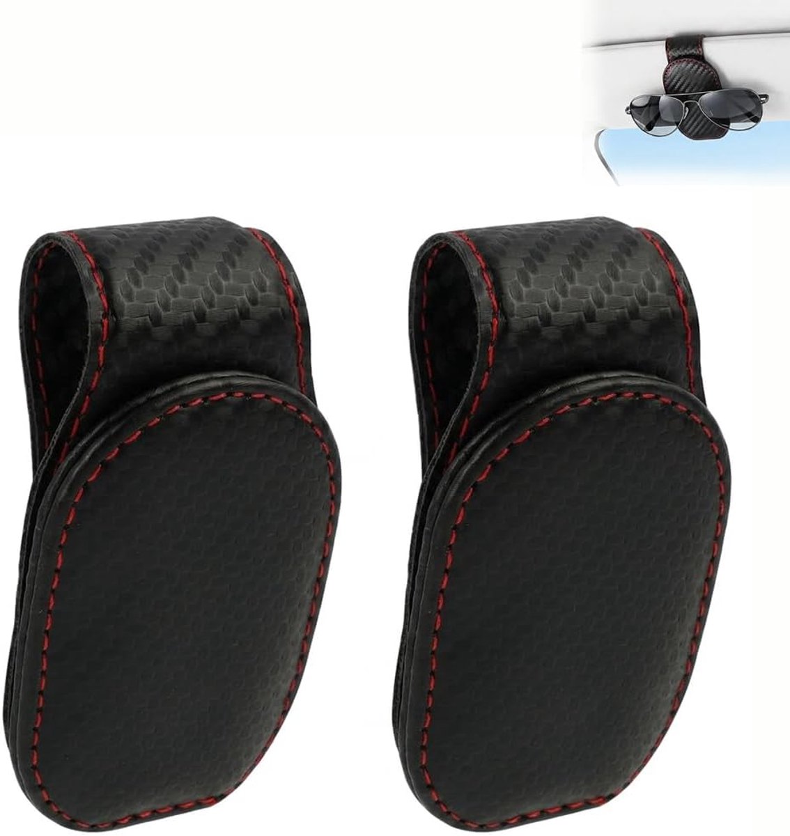 Brillenhouder voor de auto - universele zonneklep - PU-leer - compact en praktisch - ShopVlot