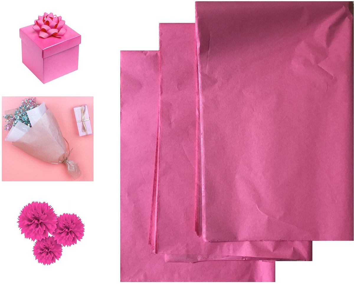 tissuepapier 30 vellen 50x75cm - roze - voor bloemboeketcadeaus - ideaal voor bruiloft en verjaardag - ShopVlot