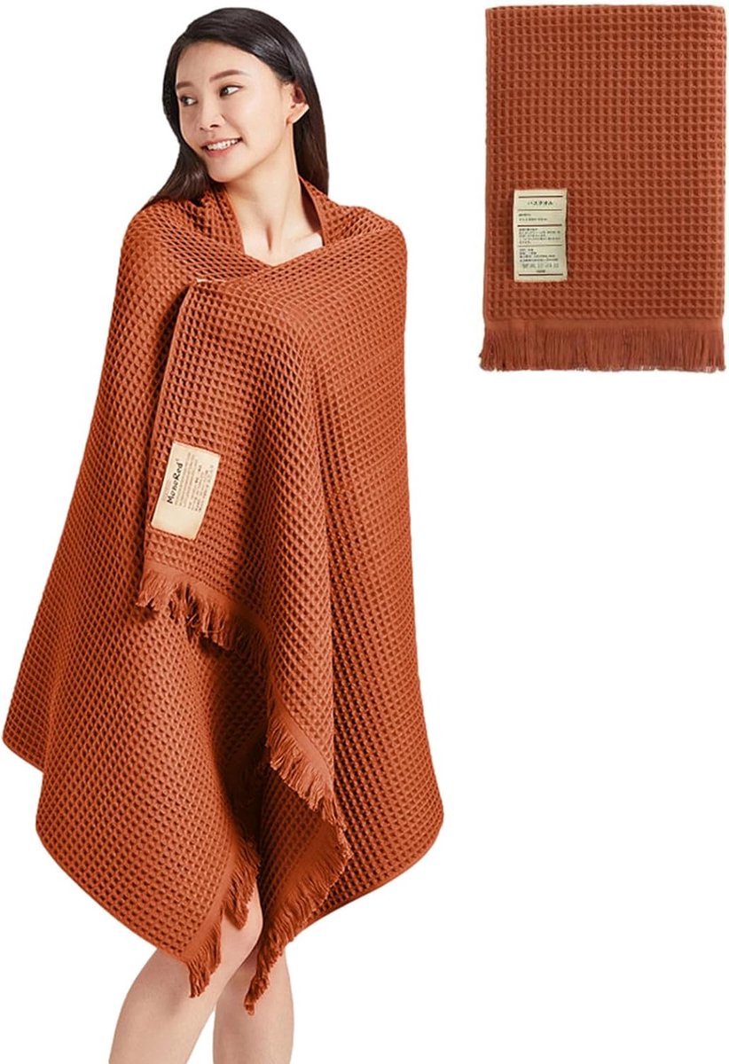 Badhanddoek 180x90cm - Katoen Wafelstructuur - Sneldrogend en Zacht - Luxe gevoel na het douchen - ShopVlot