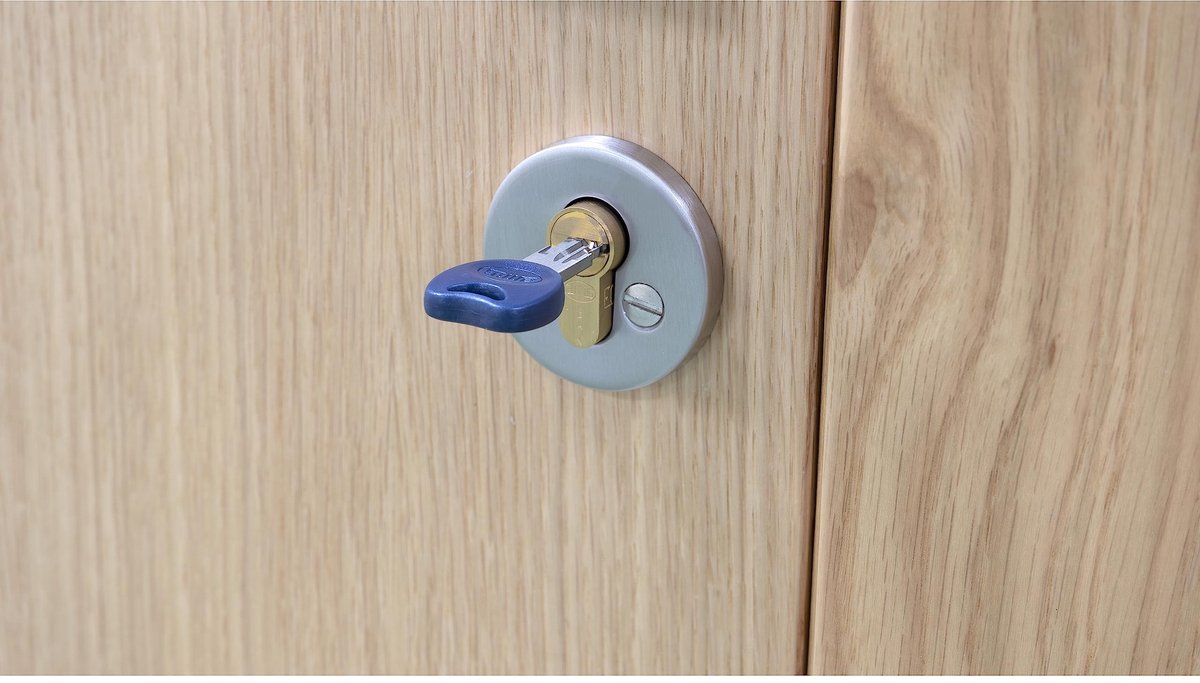 Deurslot veiligheidscilinder 70 mm - matgoud - anti-inbraak en anti-breuk - inclusief 5 sleutels - ShopVlot