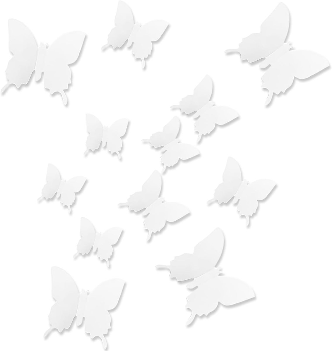 Muurstickers vlinders 24 stuks - 3 maten 3D decoratie - sierlijk en speels - voor baby- en meisjeskamer - ShopVlot