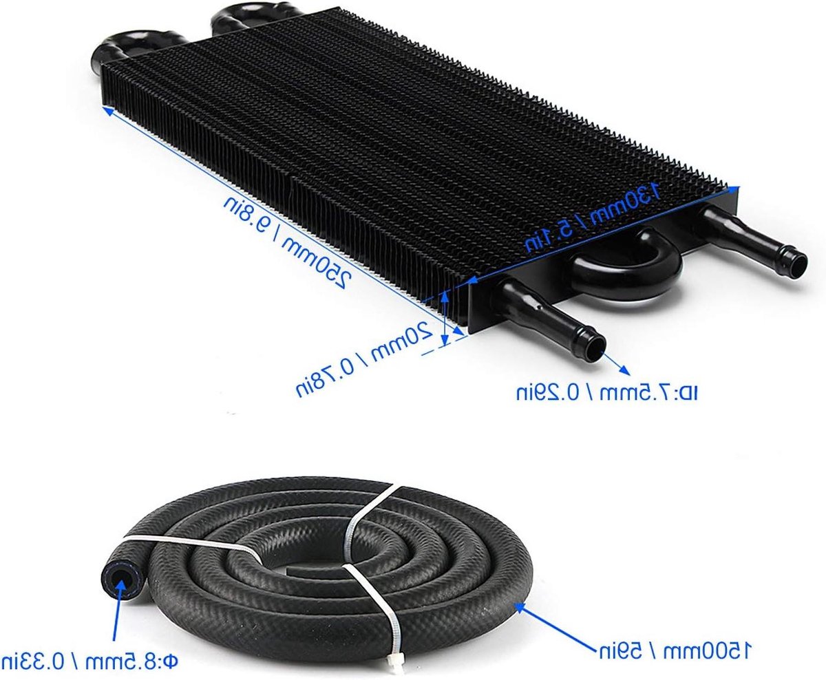 Universele Oliekoeler - Aluminium Radiator - Motor Koeling - 4 Rijen Ontwerp - 16000 LBS - Zwart