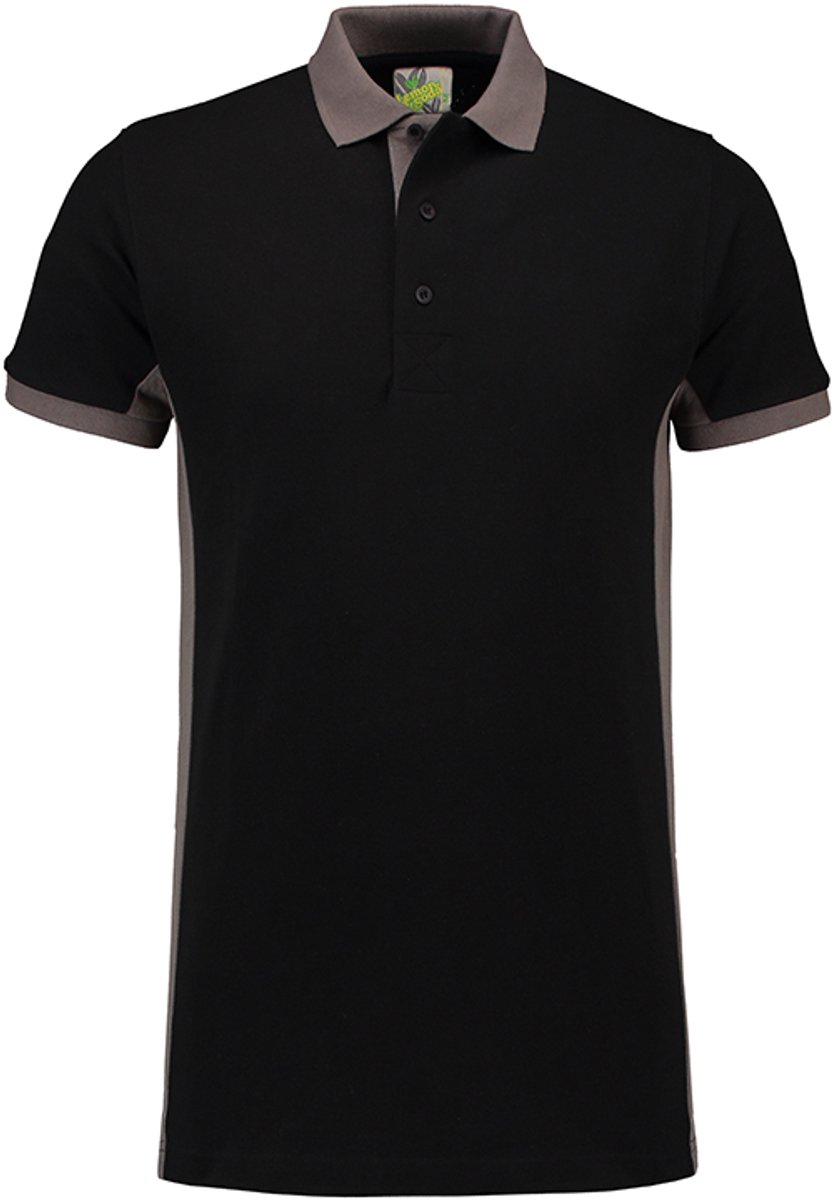 Lemon & Soda workwear contrast polo in de kleur zwart met pearl grey in de maat XXL