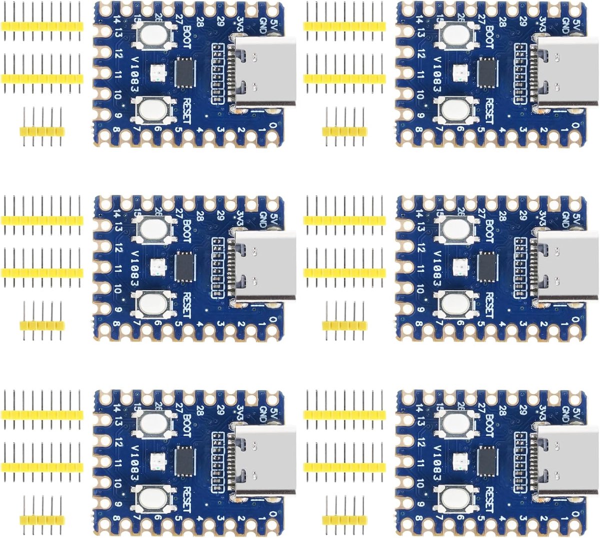 Raspberry Pi RP2040-Zero ontwikkelingsbord - 6 stuks - USB-C - Dual-Core ARM Cortex-M0+ voor embedded projecten - ShopVlot