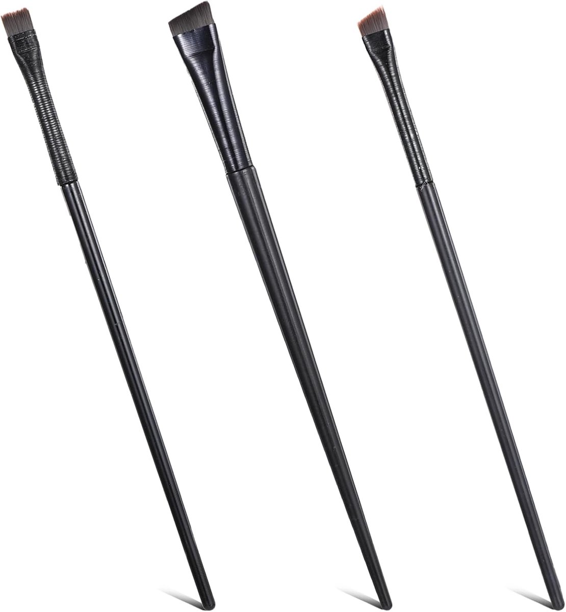 Eyeliner penseel set - 3-delige angulaire borstels - synthetische vezels - perfect voor oogmake-up - ShopVlot