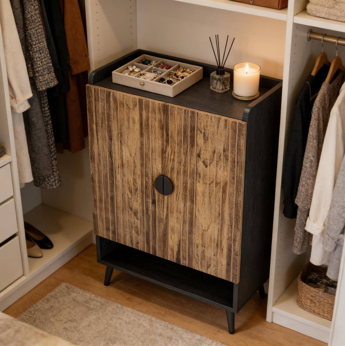 Schoenenkast - 7 Niveaus Met 2 Deuren - Hal En Slaapkamer - Hout - 75,9x37,1x109,9 Cm - Zwart Bruin