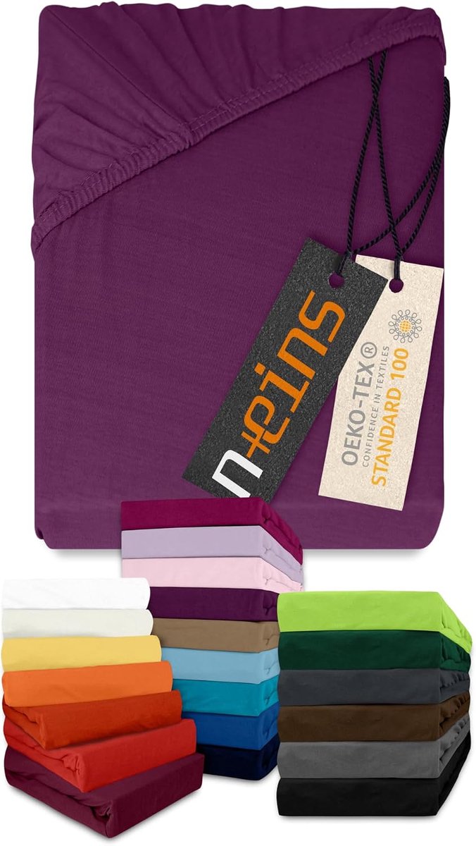 Jersey Hoeslaken 140 x 190-200 cm - Lilac - 100% Katoen - Extra Zacht en Stevig - ShopVlot