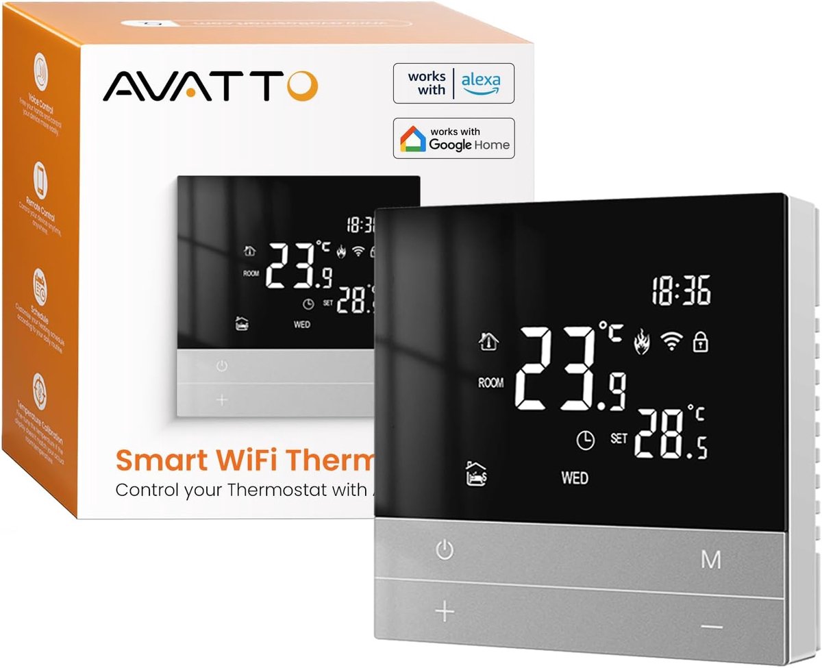 Thermostaat voor water - Slimme Wifi - Programmeerbaar - Ondergrondse verwarming - ShopVlot