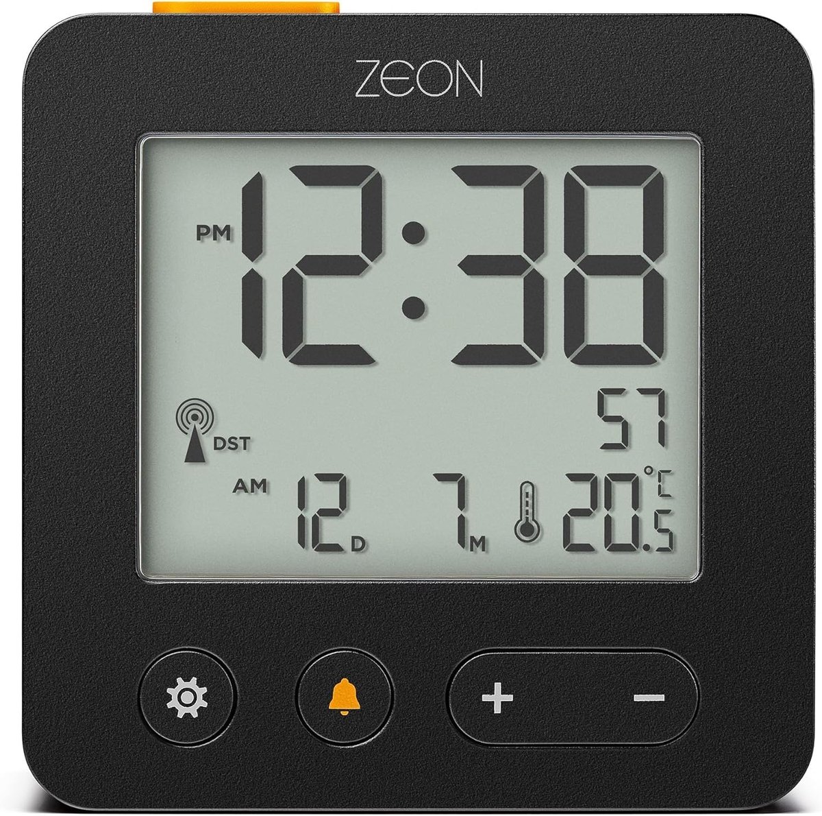 Digitale wekker DCF/GMT+1 - Compact zwart - LCD-display met snooze en achtergrondverlichting - ShopVlot