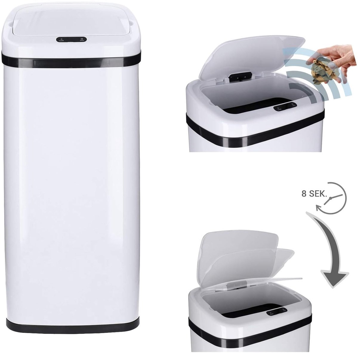 Afvalbak met TP-sensor - RVS - Automatische deksel - Ideaal voor keuken - ShopVlot