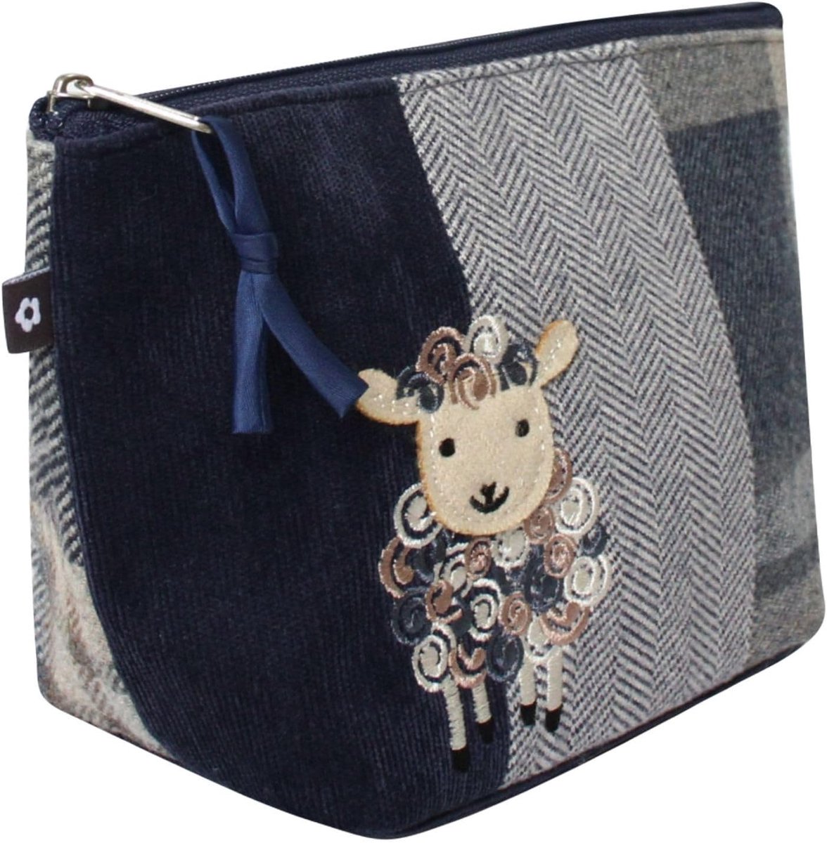 Cosmetic bag 22 x 13,5 cm - unieke applicaties - fair trade handgemaakt - ideaal voor make-up en toiletten - ShopVlot