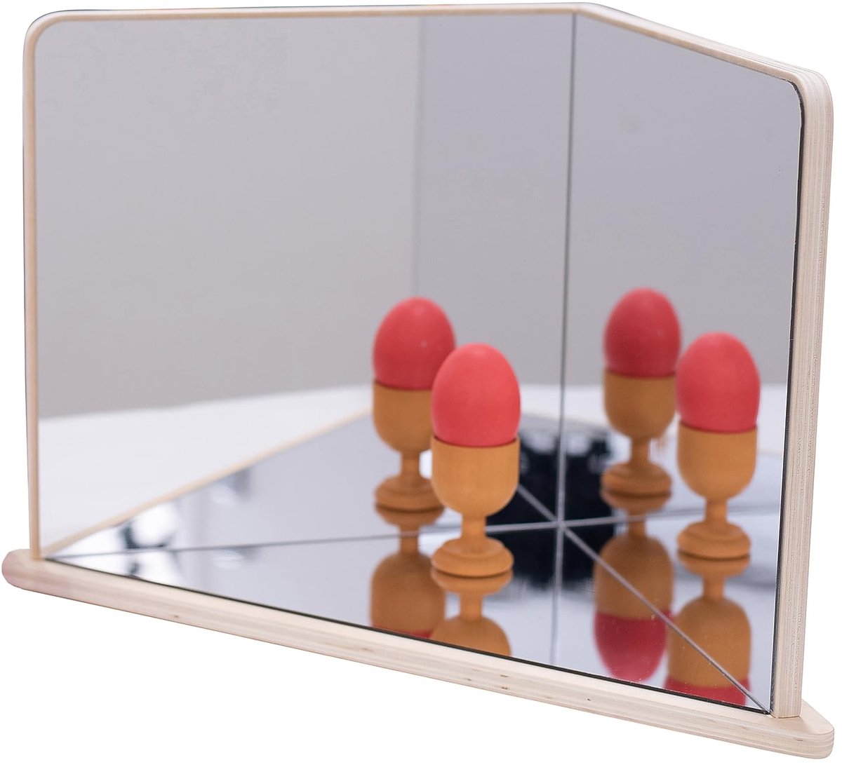 Houten spiegel 4-voudig - Speelgoed voor kinderen - Creatief reflecteren - Ontwikkelt verbeeldingskracht - ShopVlot