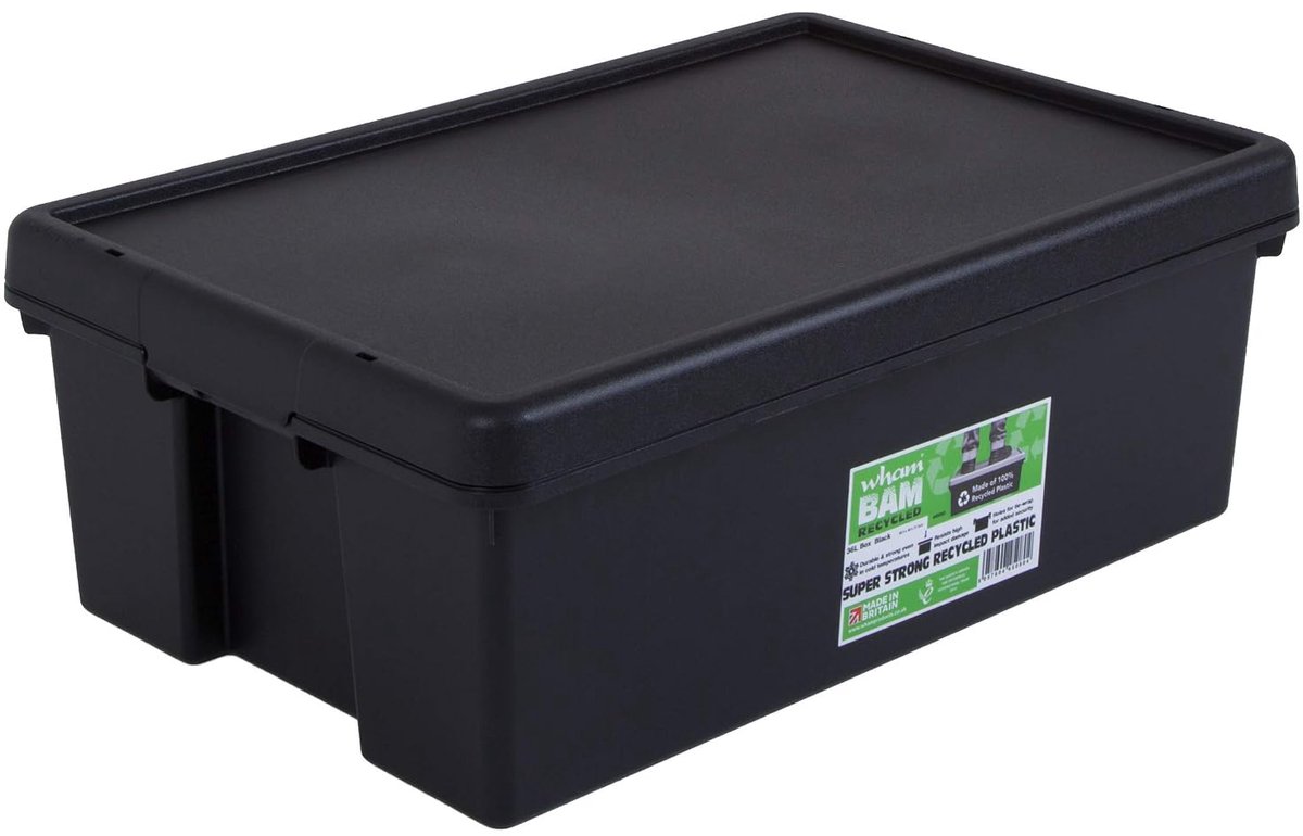 Recycling box 36 liter - met deksel - stevig en duurzaam - eenvoudig te gebruiken - ShopVlot