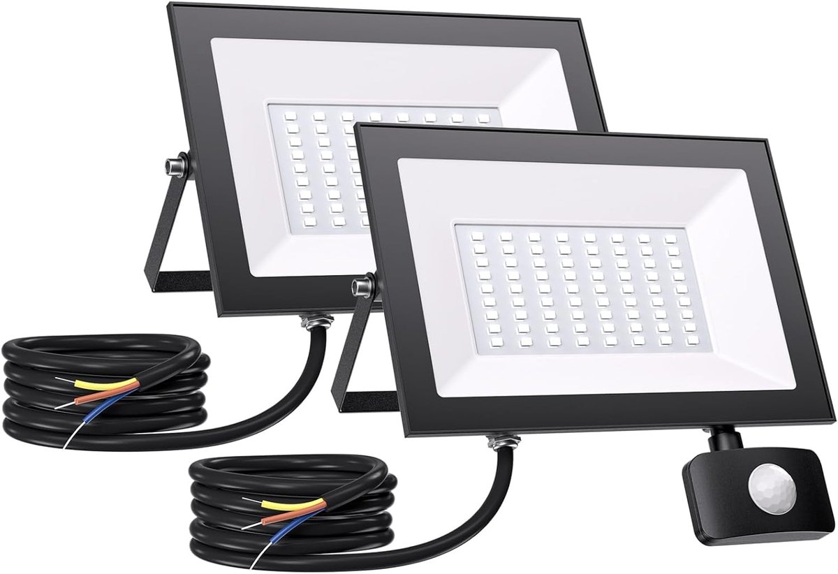 Led-buitenspot 50 W - 5000 lumen - met bewegingsmelder - ideaal voor tuin en garage - ShopVlot