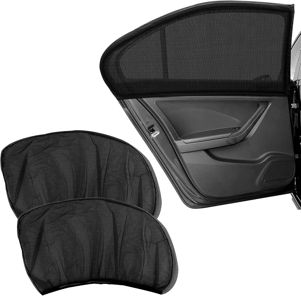 Muggennet voor auto - 2 stuks - UV-bescherming - ideale bescherming voor kinderen en huisdieren - ShopVlot