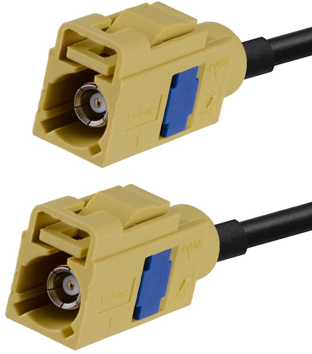 Fakra K Curry Female Kabel 1m - RG174 - 50 Ω Impedantie - Geschikt voor auto en boot - ShopVlot