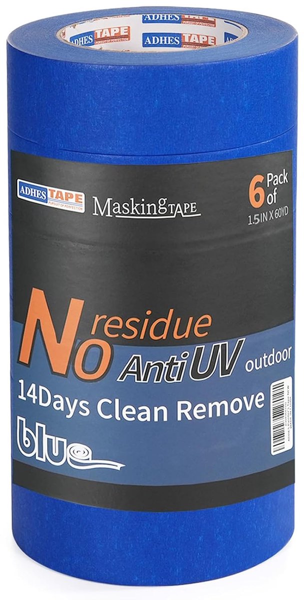 Maskingtape 38 mm x 55 m - Blauw - Sterk en waterbestendig - Perfect voor schilderwerk - ShopVlot