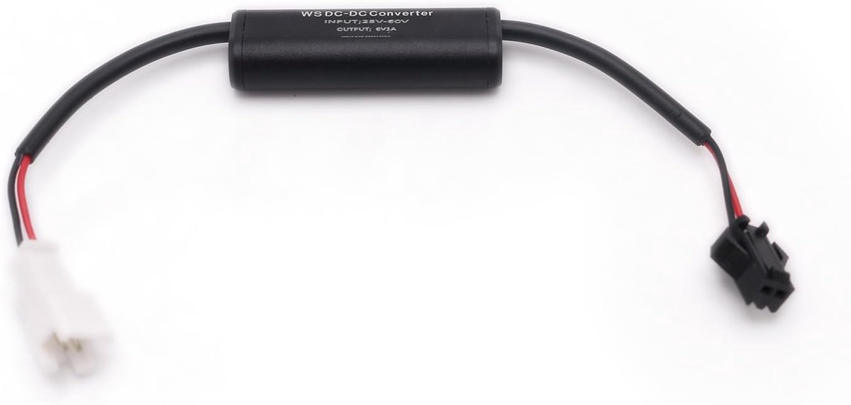 DC spanningsconverter 36/48V naar 6V - voor aansluiting 6VDC fietslamp - veilig voor e-bike batterij - ShopVlot