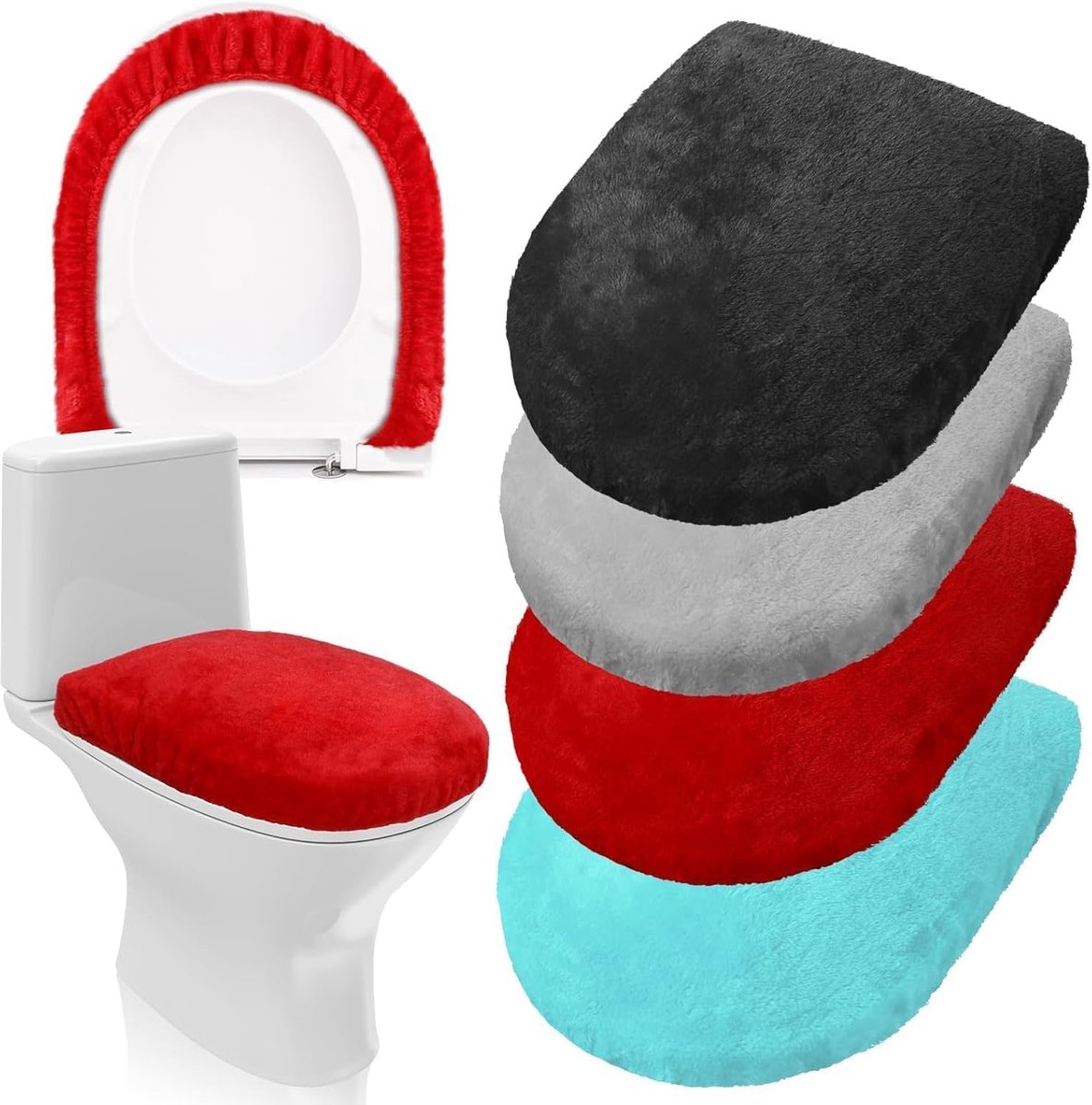 WC-dekselhoes fluweel - zachte toiletdekselhoes - standaard maat - levert comfort en stijl - ShopVlot