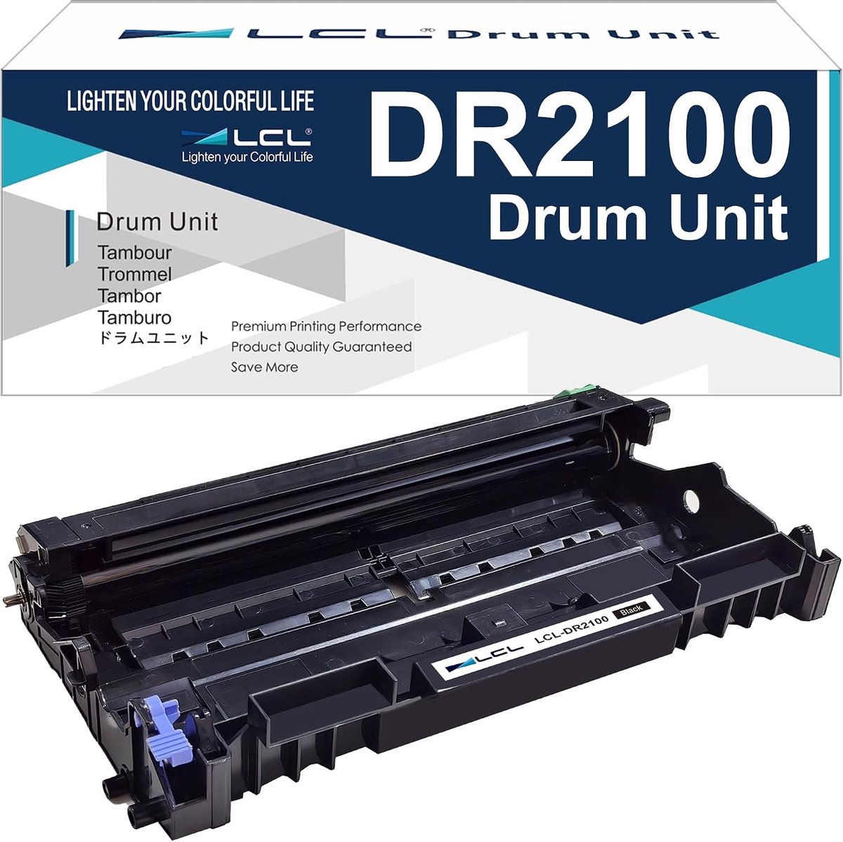 LCL Drum zwart - vervangend voor DR2100 - 12000 pagina's - geschikt voor Brother printers - ShopVlot