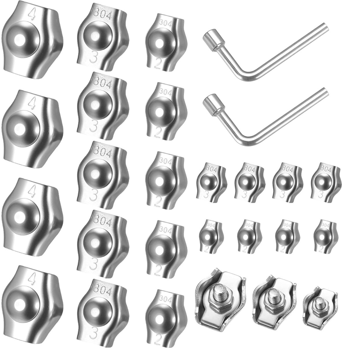 Kabelclips M2, M3, M4 - 304 RVS - Corrosiebestendig - Stevige bevestiging - ShopVlot