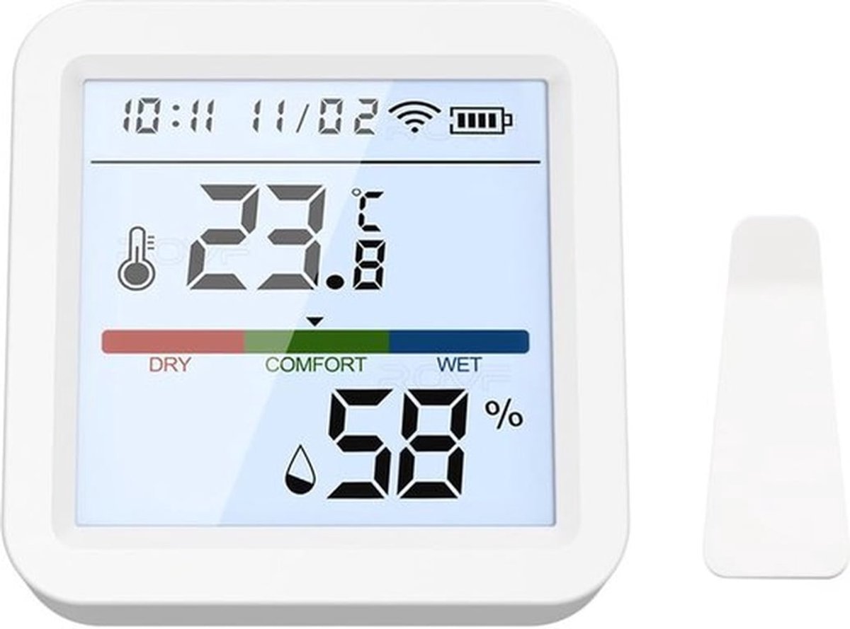 Kamerthermometer-hygrometer, Bluetooth digitale binnenvochtigheidsmeter met slimme waarschuwing en gegevensopslag, temperatuurmonitor