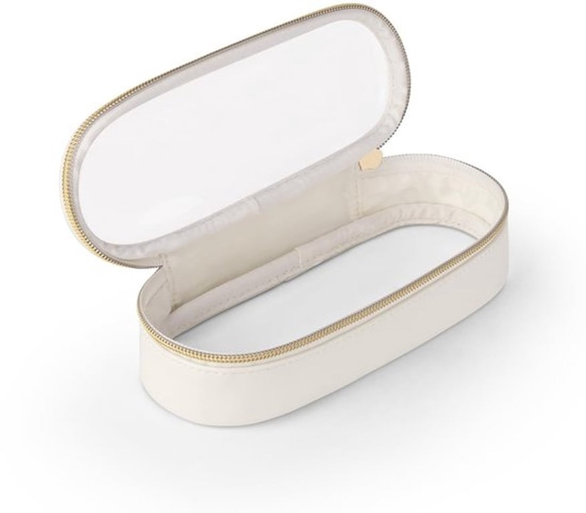 Transparante make-upborstelhouder voor op reis, lederen make-upkwasten, toilettas, draagbare cosmetica-borstel-etui, waterdichte make-upkwasten, opbergtas, transparant, Large