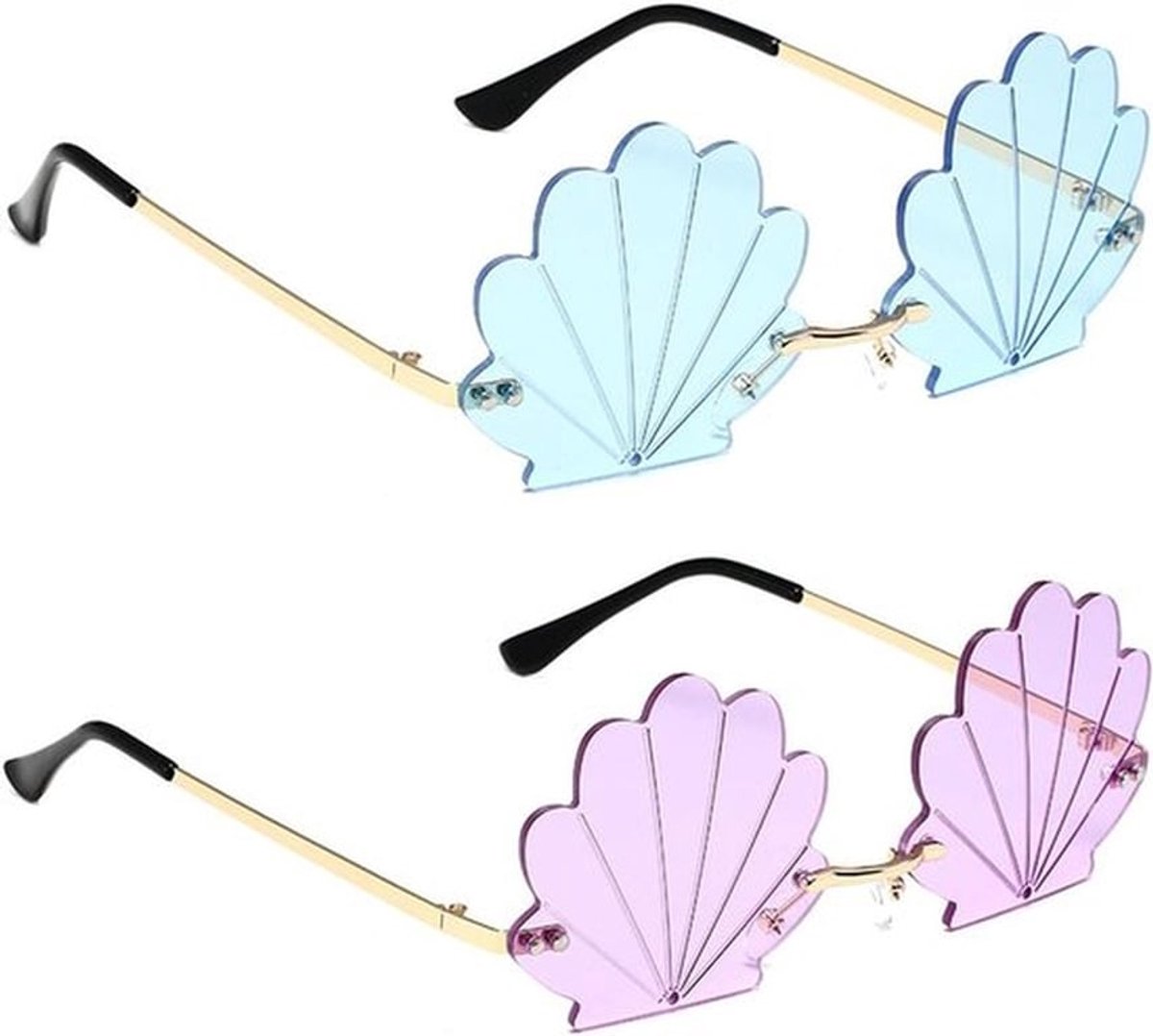 Brillen in Schelpstijl - Creatieve Designglazen voor Feesten - Grappige Bril met Kledingaccessoires