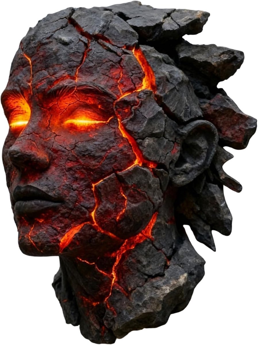 3D Gotische Wandlamp met Gebarsten Ziel, LED Wandlamp met Lavabarstpatroon, Kunstwerk van Hars, Op Batterijen Werkende Decoratieve Lamp voor Halloween, Slaapkamer, Woonkamer (BB)