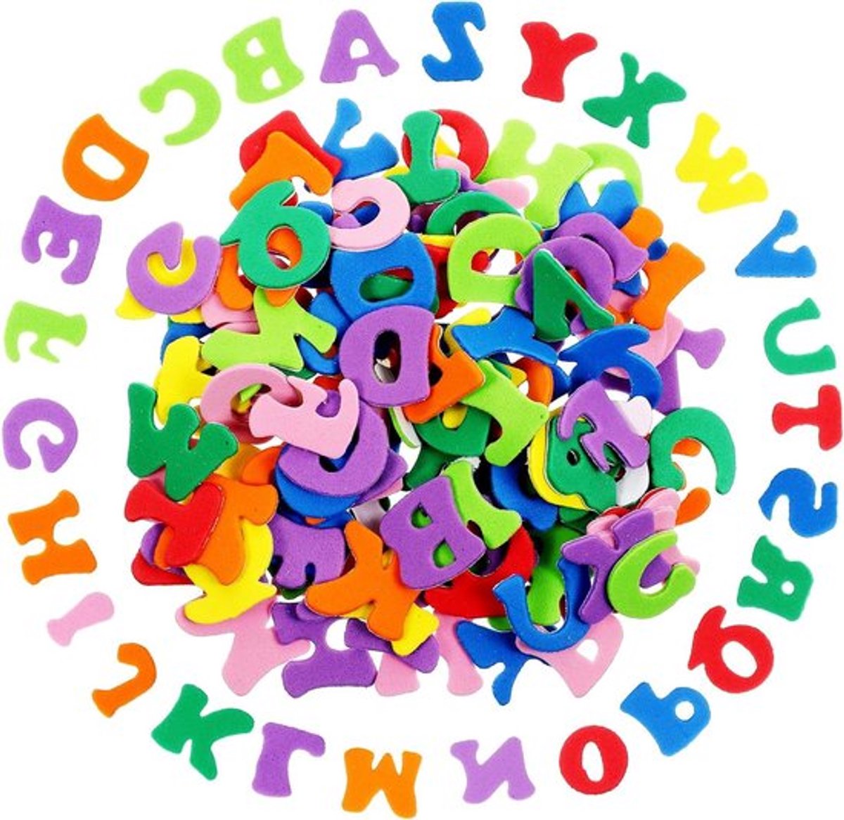 260 stuks kleurrijke schuimrubber letterstickers A-Z met zelfklevende achterkant, ideaal voor knutselen, doe-het-zelf projecten en scrapbooking