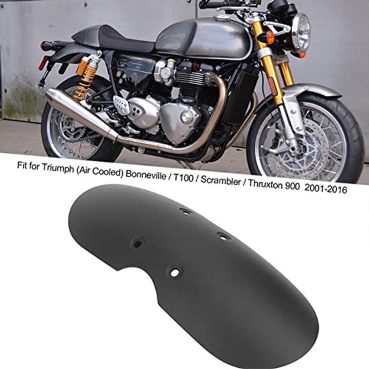 Motorcycle Mudguard - Matt Zwart - Wearbestendig voor Triumph Bonneville T100 2001-2016