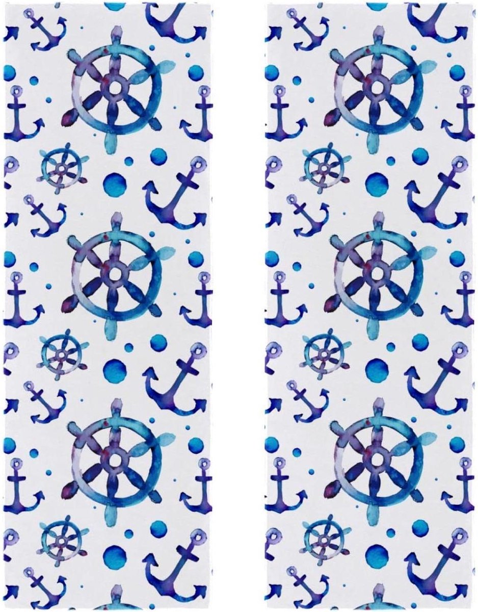 Microfiber Handdoek - Sport Handdoek - Koel Blijven - Super Absorberend - 29.5 x 81.5 cm - Aquarel Blauw