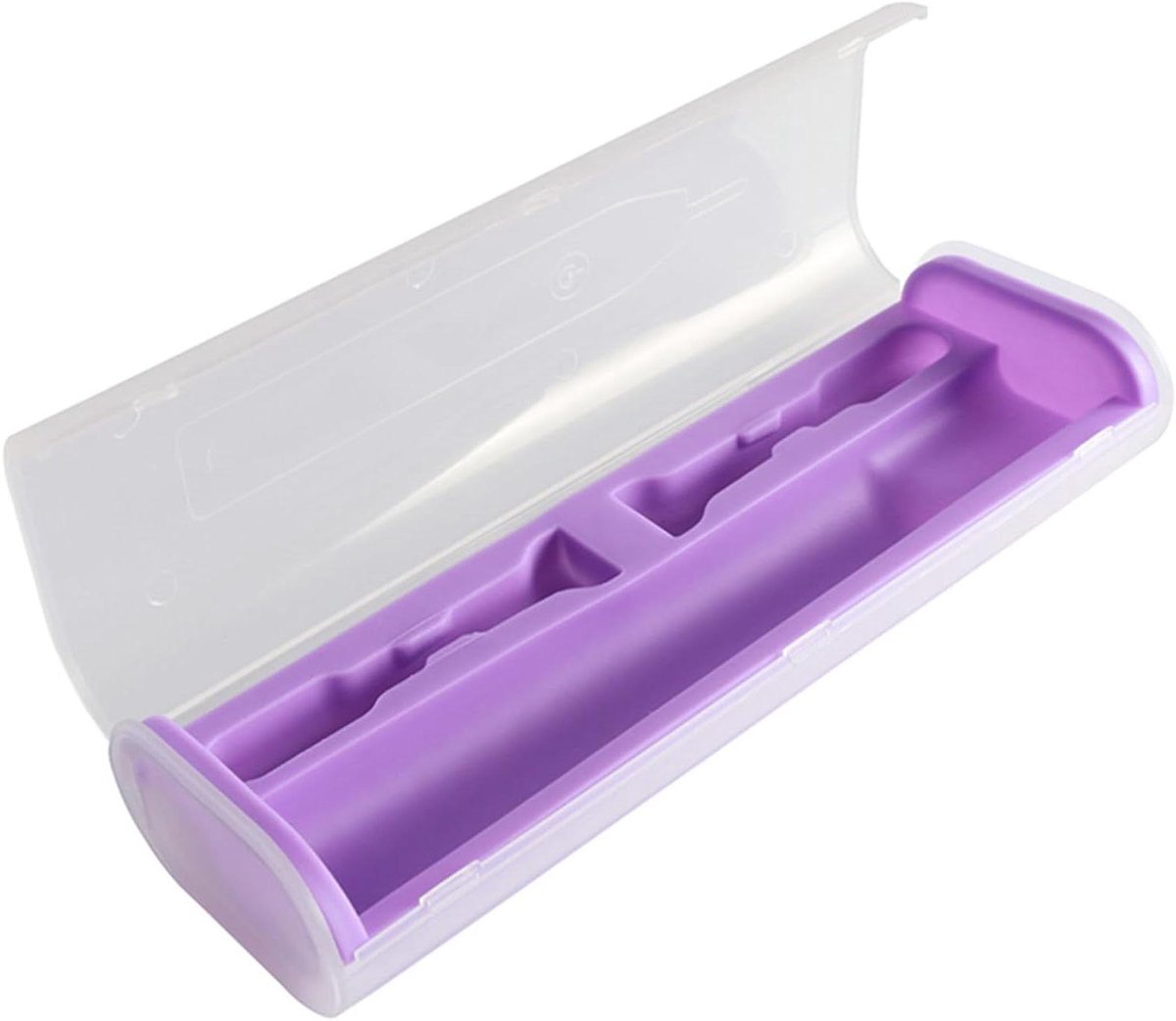 Tandenborstel Reisetui - Reisdoos Tandenborstel - Mondhygiëne Onderweg - Ruimte voor 2 Opzetborstels - 21.5x8x4.5cm - Paars