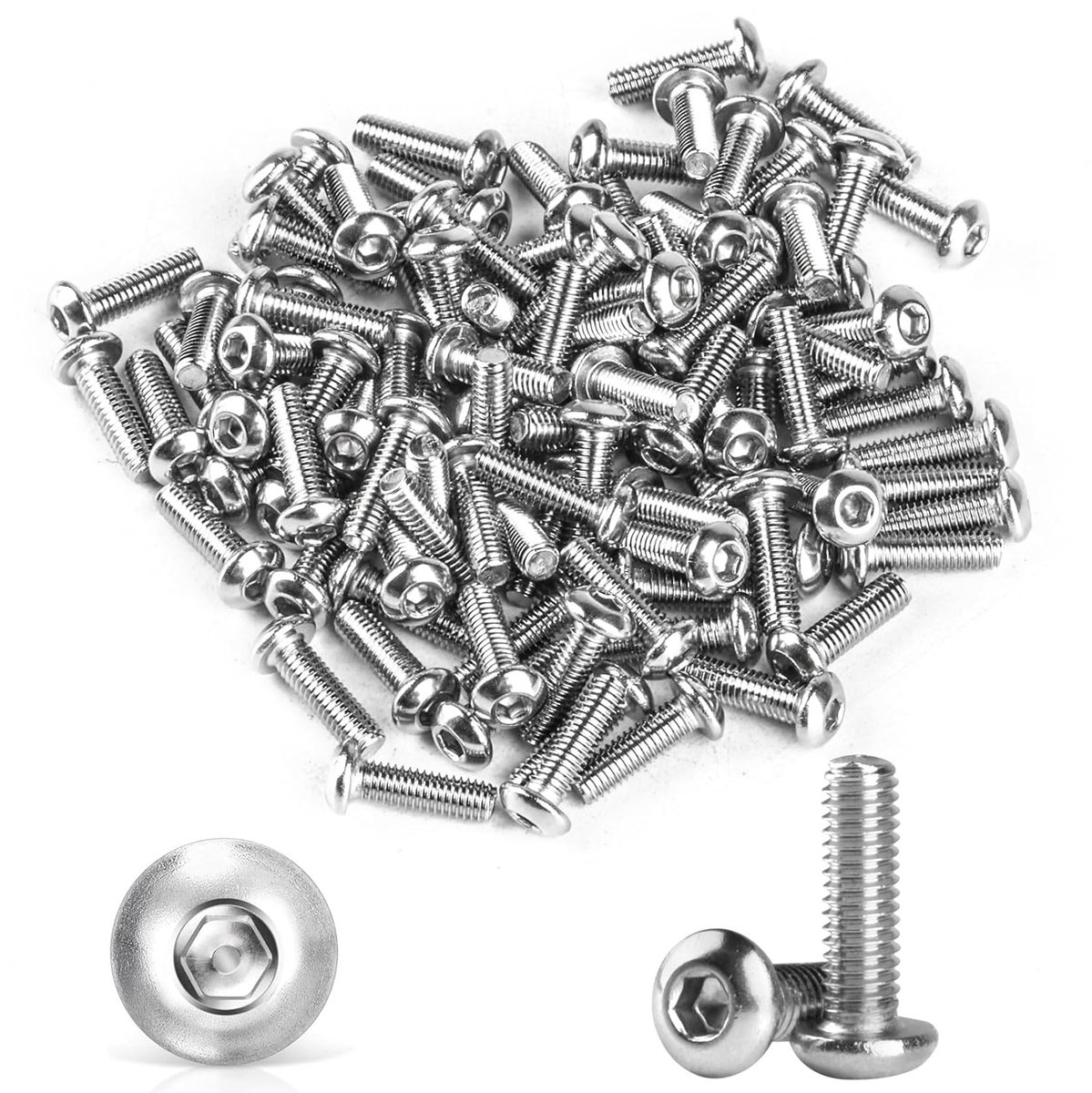 M6 schroeven set 50 stuks - M6 x 16mm lenskop bouten - A2 V2A roestvrij staal - Corrosiebestendig en duurzaam - ShopVlot