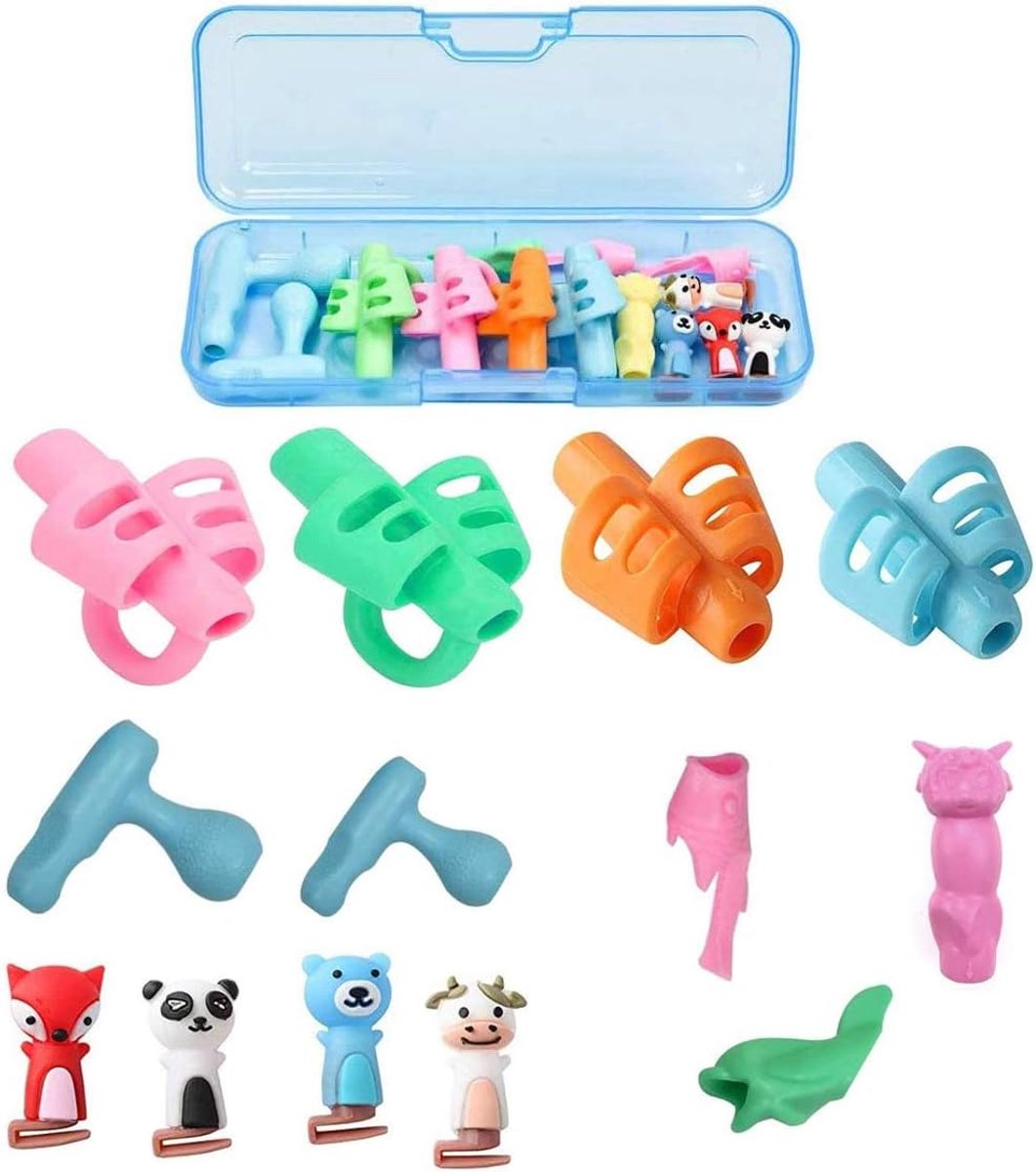 Pencil grips voor kinderen - 13 stuks - 100% siliconen - Verbeter schrijfvaardigheid - ShopVlot