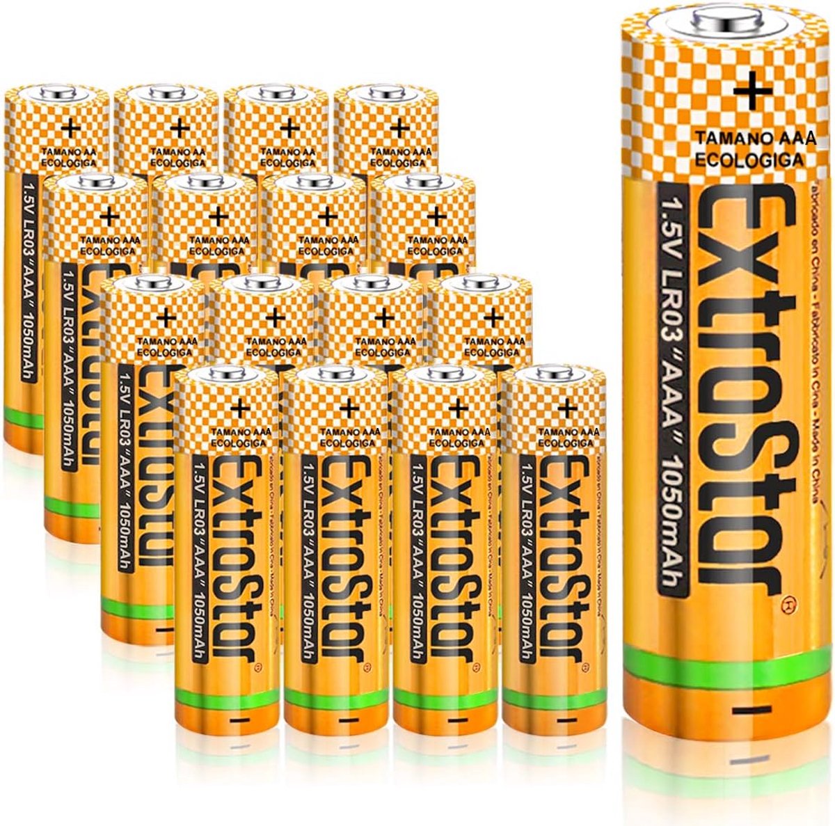 AAA batterijen 16 stuks - Alkaline 1.5 volt - Betrouwbare prestaties - Ideaal voor huishoudelijke apparaten - ShopVlot