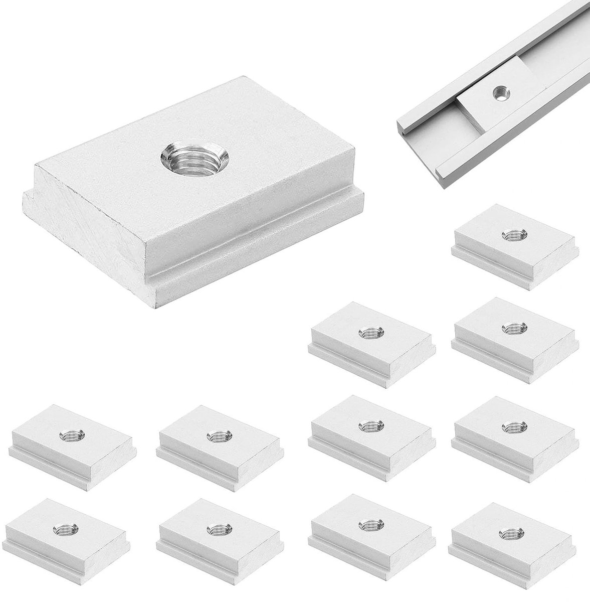 Sliding Nuts M8 12 Stuks - Aluminium Legering - T-vormige Groef - Ideaal voor Houtbewerking - ShopVlot